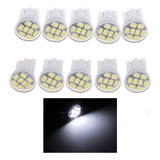 10x Lâmpada Led Pingão Automotivo T10 W5w Branco 8 Smd