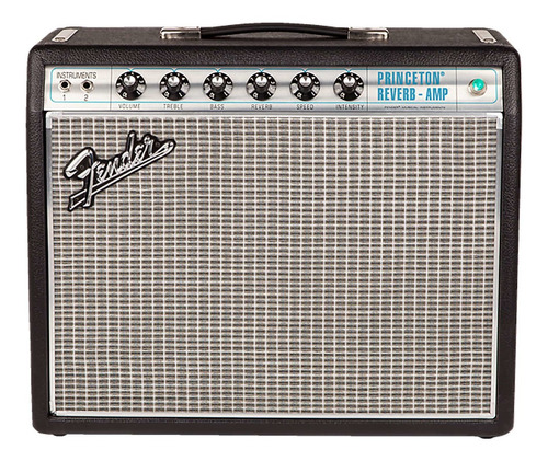 Amplificador Fender Vintage Modified Series '68 Custom Princeton Reverb Valvular Para Guitarra De 12w Color Negro/plata 220v