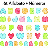 Adesivo Parede Quarto Infantil Kit Alfabeto Letras Números