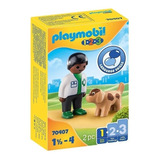 Playmobil 1 2 3 Figura Veterinario Con Perro 70407 Animal Ed