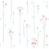 Papel De Parede Adesivo Romântico Flores Rosa E Branco 10m