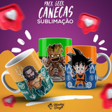 Super Pacote Estampas De Caneca Geek Sublimação