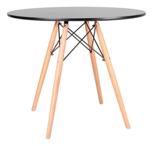 Mesa Jantar Charles Eames Eiffel Wood Tampo Madeira 90cm