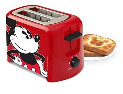 Tostador Rojo Mickey Mouse 2 Rebanadas