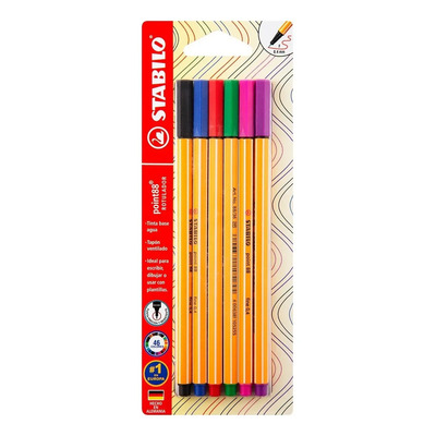 6 Rotuladores Stabilo Point 88 Fino Fineliner Dibujo Plumas | MercadoLibre