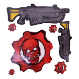 Cartela Com 7 Adesivos Gears Of War Cog Lancer Original