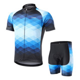 Jersey De Ciclismo Para Hombre Acolchado Y Pantalones Cortos