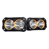 Par De Faros Duallys Led Tipo Kc Flex 2 Led Con Tapas 30w