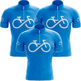 Kit 3 Camisa Manga Curta Bike Forever Ciclismo Dryfit Mtb