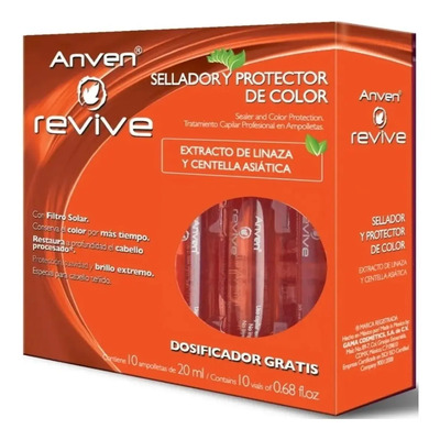 Caja Ampolletas Teñido Anven Revive Sellador Color C\u002F10pzas | MercadoLibre