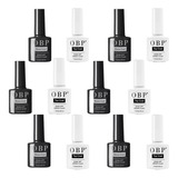 Kit 6pzs Base Gel - 6pzs Top Coat Uv Para Uñas 7.5ml Obp