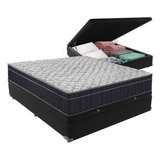 Cama Box Baú Preto Casal Extra Firme Airtech D45 Ortobom