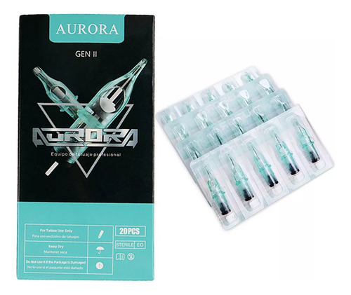 Cartuchos De Tatuaje Rl Round Liner Aurora 20 Piezas