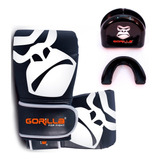 Kit Boxe Muay Thai Gorilla Luva Bate Saco + Protetor Bucal