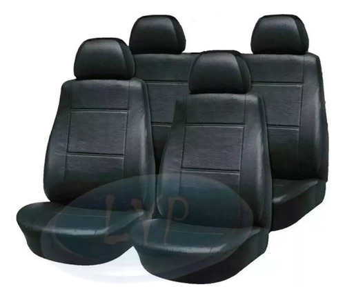 Funda Cubre Asiento Cuerina Para Camioneta Negra  10 Piezas