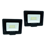 Pack X2 Proyector Reflector Eco Led 20w Fría Glowlux E. A. 