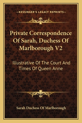 Libro Private Correspondence Of Sarah, Duchess Of Marlbor...