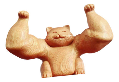 Estatueta De Gato Da Sorte Estátua De Gato Muscular Feita