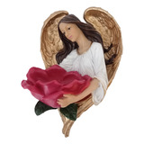 Angel Con Pila Forma De Rosa Para Colgar En Pared Multiusos