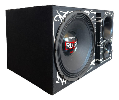 Caixa Trio Bomber Completa Woofer Rush  12 Pol 2000w Seco