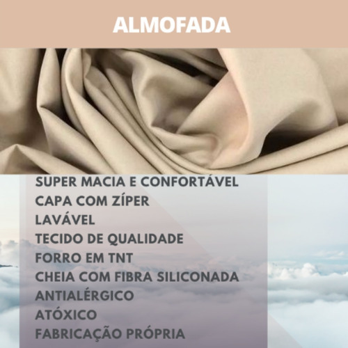 Almofada Cheia Sofá Cama Casal Queen Capa Lavável Decoração