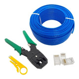 Kit 200m Cabo Rede Alicate 20 Plugs Rj45 Promoção!