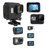 Kit Película Vidro Gopro Hero 6 7 Black + Capinha Silicone