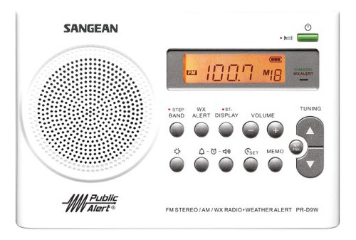 Radio Portátil Amfm Recargable Con Alerta Sobre El Clima San