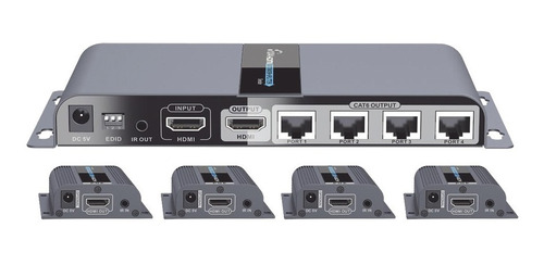 Kit Completo Distribuidor Hdmi 1x4 Epcom Titanium Splitter