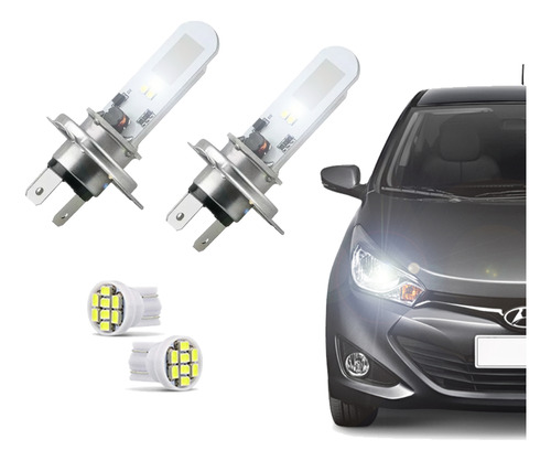 1 Par Lâmpada Led Automotiva Conector H4 Xenon 12000 Lumens