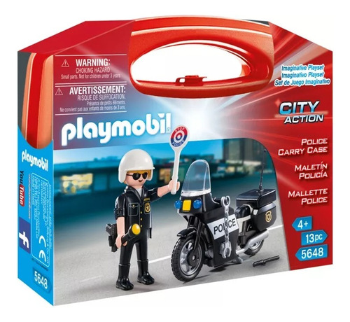 Playmobil 5648 Valija Maletin Policia Con Moto Mundo Manias