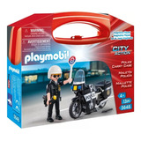 Playmobil 5648 Valija Maletin Policia Con Moto Mundo Manias