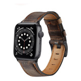 Correa De Piel Para Apple Watch 38/40mm Marrón Satinado