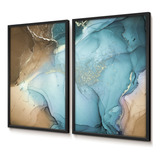 Quadros Decorativos Kit 40x60 Rio Azul Escritório Sala Vidro