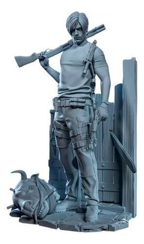 Estátua Leon - Resident Evil - 30cm - Impressão3d - P/pintar