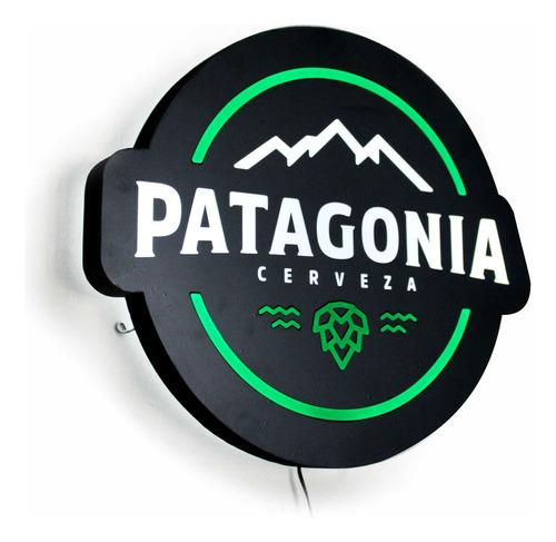 Cartel Luminoso Led Cerveza Patagonia Logo 33 Cm Deco Bar