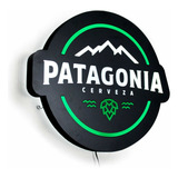 Cartel Luminoso Led Cerveza Patagonia Logo 33 Cm Deco Bar