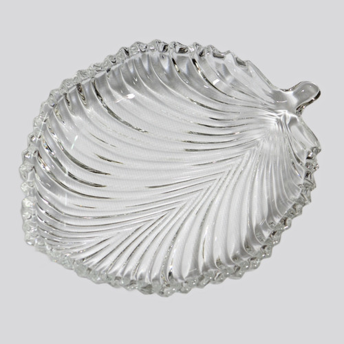 Prato Leaf Folha Decorativa Cristal Lyor 20,5x17cm