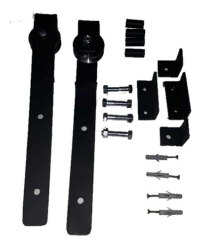 Kit De Herrajes Puerta Granero Sin Riel Guía Rueda De 60 Mm