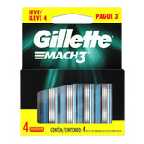Carga De Aparelho Para Barbear Gillette Mach 3 - 4 Unidades