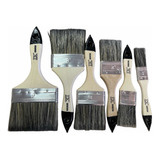 Kit 6 Brochas Profesional Cerda Natural 4 3 2,5 2 1.5 1 PLG