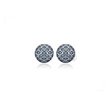 Aretes Panal Plata Esterlina 925 Zafiros Creados 5.0 Cts