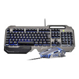 Combo Teclado Semi Mecânico Mouse Gamer Warrior Portugues