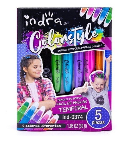 3 Pack Indra Colorstyle Pintura Temporal Para Cabello 5 Pzas