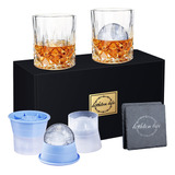 Lighten Life Juego De Vasos De Whisky (2 Vasos De Cristal Bo