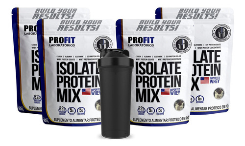 Combo 4x Whey Isolate Protein Isolado Mix 900g + Coq Sabor Cappuccino