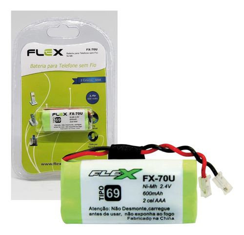 Bateria Para Telefone Sem Fio Intelbras 2,4v 600mah Aaa Flex