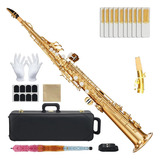 Saxofón Soprano Si Bemol Saxofón Latón Integrado Soprano Sax