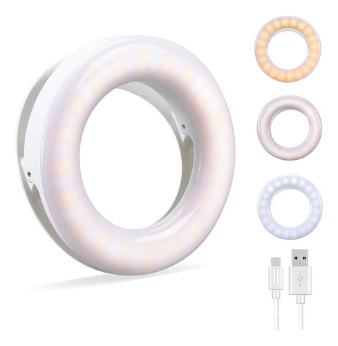 Selfie Ring Light, Luz De Anillo Recargable Para Teléfono