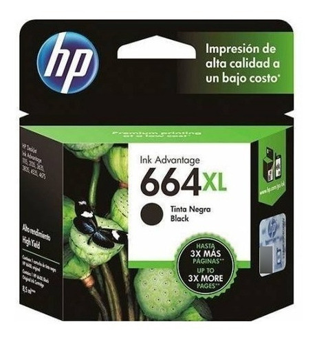 Cartucho Hp 664xl Negro Original F6v31al 2135 3635 3835 Gtia